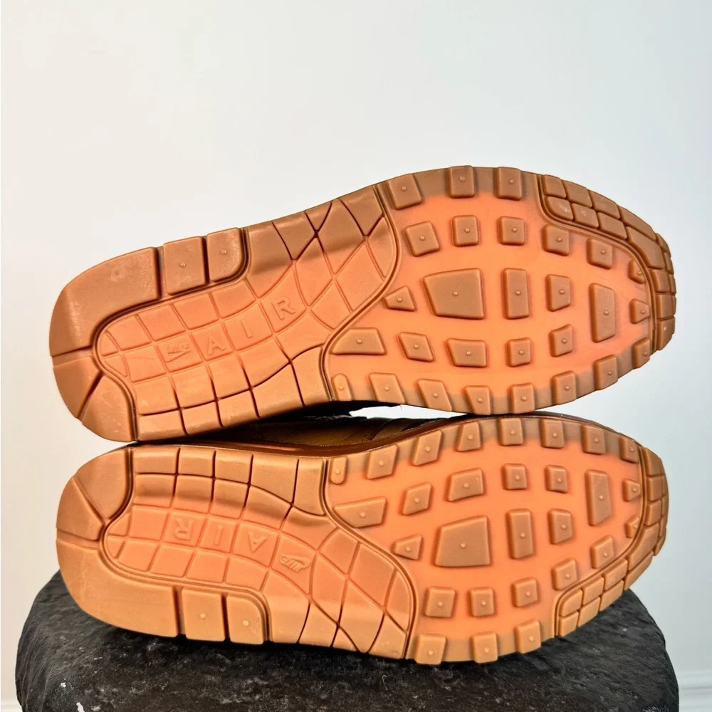 Nike Air Max 1 Premium Brown Leather Monochrome DV 3888-200 Size 8.5 Never Worn - Picture 6 of 8